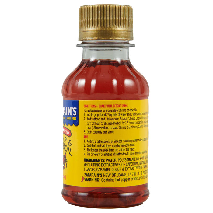 A bottle of Zatarain's Shrimp &amp; Crab Boil.