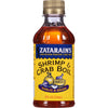 A bottle of Zatarain's Shrimp &amp; Crab Boil with Garlic &amp; Onion flavor.