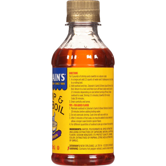 A bottle of Zatarain's Shrimp &amp; Crab Boil.