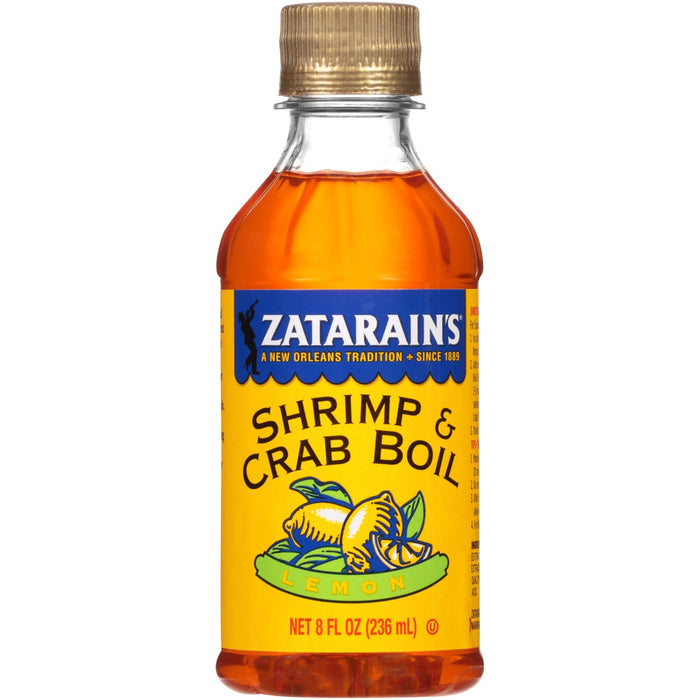 A bottle of Zatarain's Shrimp &amp; Crab Boil Lemon seasoning.