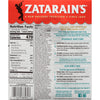 A Zatarain's box with nutrition facts and cooking instructions for their New Orleans style shrimp and cheese pasta.