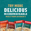 Zatarain's microwavable meals are shown in a variety of flavors, including Cajun-style chicken carbonara, bourbon chicken pasta, shrimp alfredo, and blackened chicken alfredo.