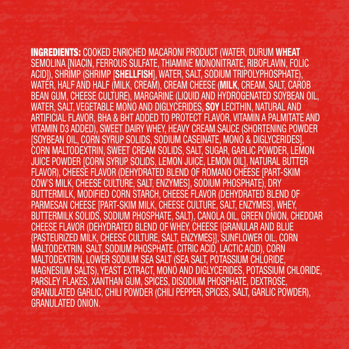A list of ingredients for a Kraft Macaroni and Cheese product.