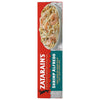 A vertical box of Zatarains Frozen Shrimp And Pasta Entree Shrimp Alfredo 10.5 Oz featuring a bowl of savory shrimp and linguine pasta in a zesty creamy alfredo sauce.