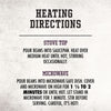 An infographic displays the heating directions for Stubb'S Sticky Sweet Baked Beans, Canned Beans, 15.5 Oz., with instructions for both stove top and microwave preparation.