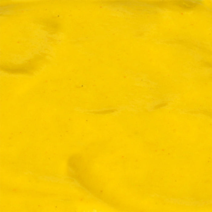 A close-up, textural shot reveals the smooth, vibrant yellow spread of French'S Minion Yellow Mustard, 8 Oz.