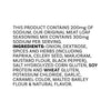 The ingredients and nutritional information for Mccormick Regular Meat Loaf Seasoning Mix 1.25 Oz are displayed in black text on a white background.