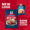 An advertisement showcases the new packaging for Mccormick Regular Meat Loaf Seasoning Mix 1.25 Oz and McCormick Brown Gravy, with the text New Look, Same Great Flavor.