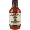 A Stubbs Sweet Barbeque Sauce Glass Bottle 18 Oz featuring the Sticky Sweet flavor profile and the iconic portrait of C.B. Stubblefield on the label.