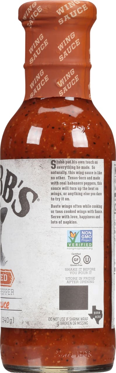 Stubb's® Wicked Habanero Pepper Wing Sauce, 12 oz