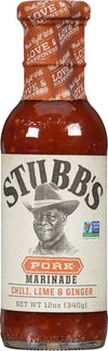 A bottle of Stubbs Pork Marinade with Chili, Lime &amp; Ginger.