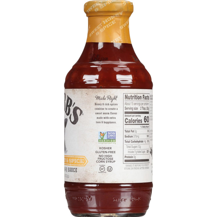 Stubb's® Sweet Honey & Spice Legendary Bar B Q Sauce, 18 oz