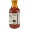A back view of a Stubbs Sweet Honey &amp; Spice Barbeque Sauce Glass Bottle 18 Oz showing the nutrition facts and gluten free ingredients list.