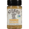 A jar of Stubbs Chicken Rub seasoning with a cowboy on the label.