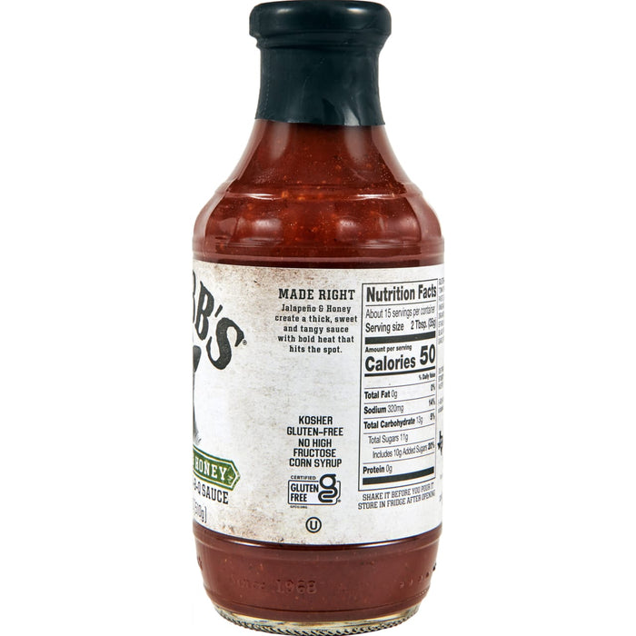 Stubb's® Jalapeño & Honey Bar-B-Q Sauce, 18 oz