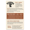 A Stubb's Bar-B-Q recipe card with instructions for cooking pork chops in the oven or air fryer.