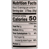 The image shows a nutrition facts label with a serving size of 2 tablespoons and 50 calories per serving.