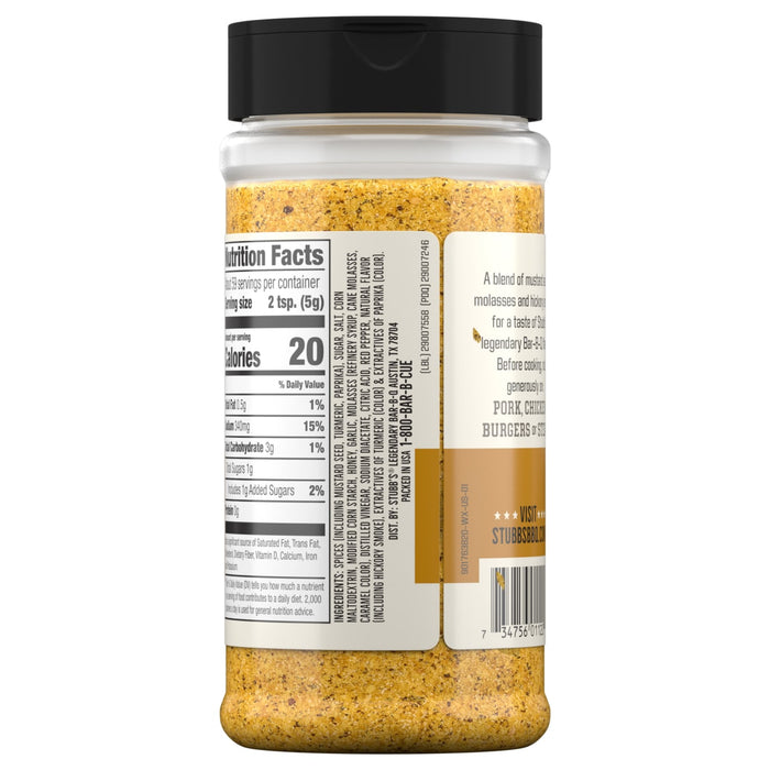 A container of a spice blend with a nutrition facts label.