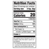 This is a nutrition facts label showing 20 calories per serving and 540mg of sodium.