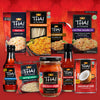 A variety of Thai Kitchen products including fried rice stir-fry rice noodles thai peanut rice noodle cart pad thai noodle kit spring onion instant rice noodle soup red curry paste premium fish sauce sweet red chili and coconut milk.