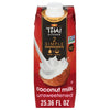 A carton of Thai Kitchen unsweetened coconut milk, containing 25.36 fluid ounces.