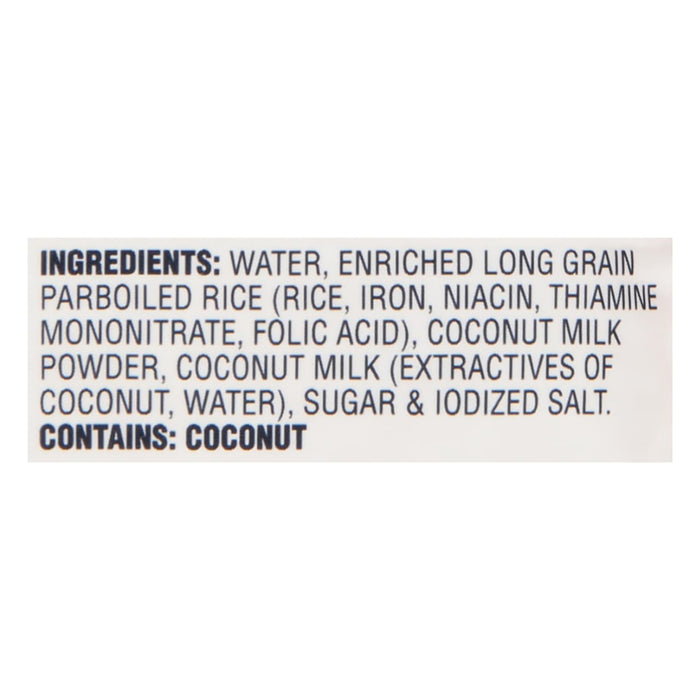 A list of ingredients for a product containing coconut.
