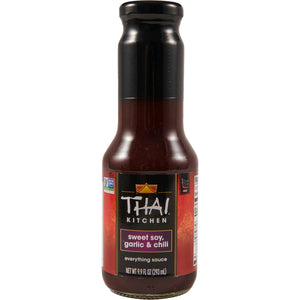 A bottle of Thai Kitchen Sweet Soy, Garlic &amp; Chili Everything Sauce.