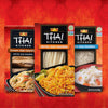 Three boxes of Thai Kitchen rice noodles brown rice stir-fry and thin rice.