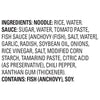 A list of ingredients for a noodle dish including the noodle and sauce ingredients.