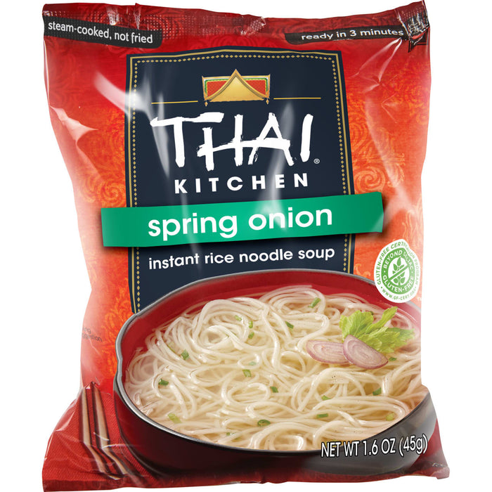 A package of Thai Kitchen Spring Onion Instant Rice Noodle Soup.