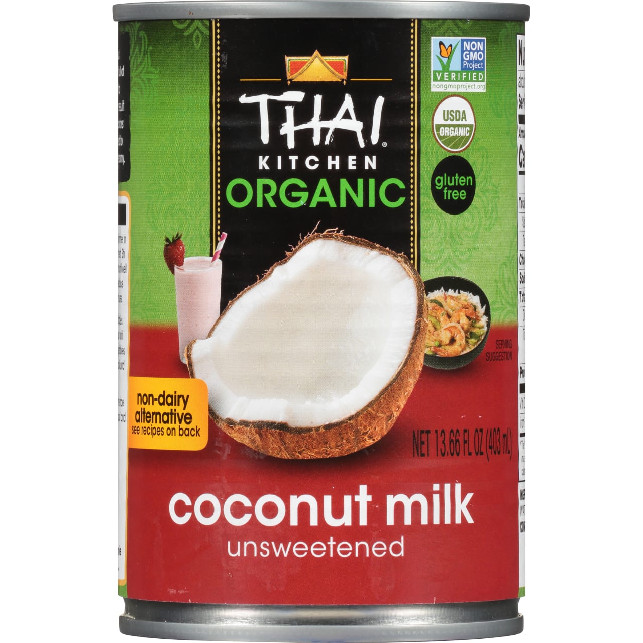 Thai Kitchen Organic Unsweetened Coconut Milk, 13.66 fl oz (Pack of 12)
