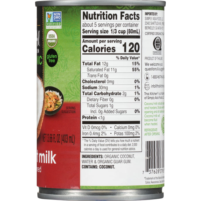 Thai Kitchen® Organic Unsweetened Coconut Milk, 13.66 fl oz