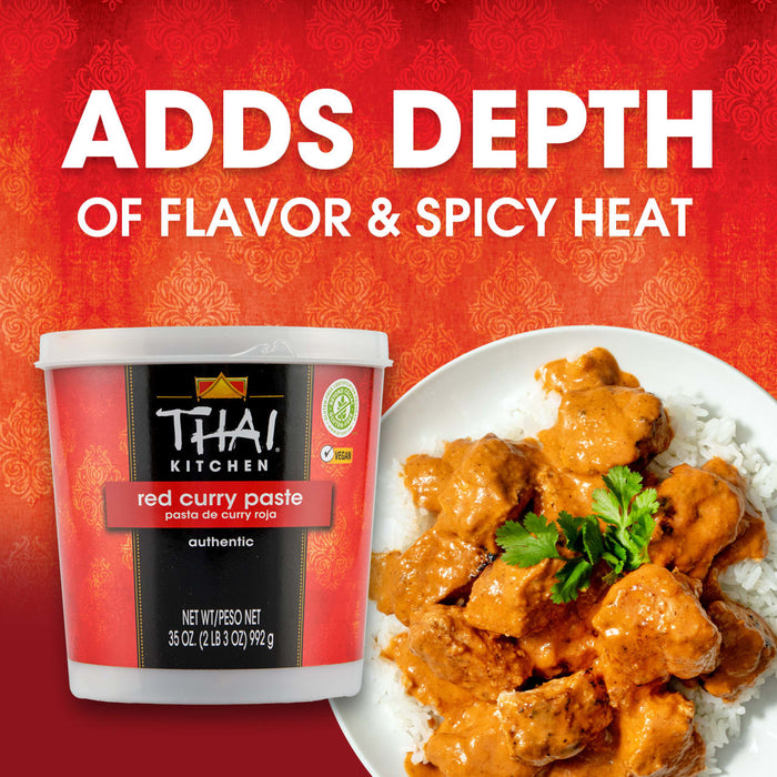 Thai Kitchen Red Curry Paste adds depth of flavor and spicy heat to dishes like the curry shown.