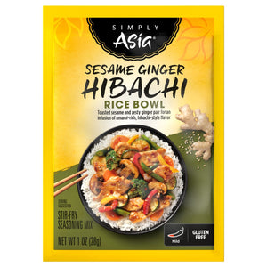 A package of Simply Asia Sesame Ginger Hibachi Rice Bowl Stir-Fry Seasoning Mix.