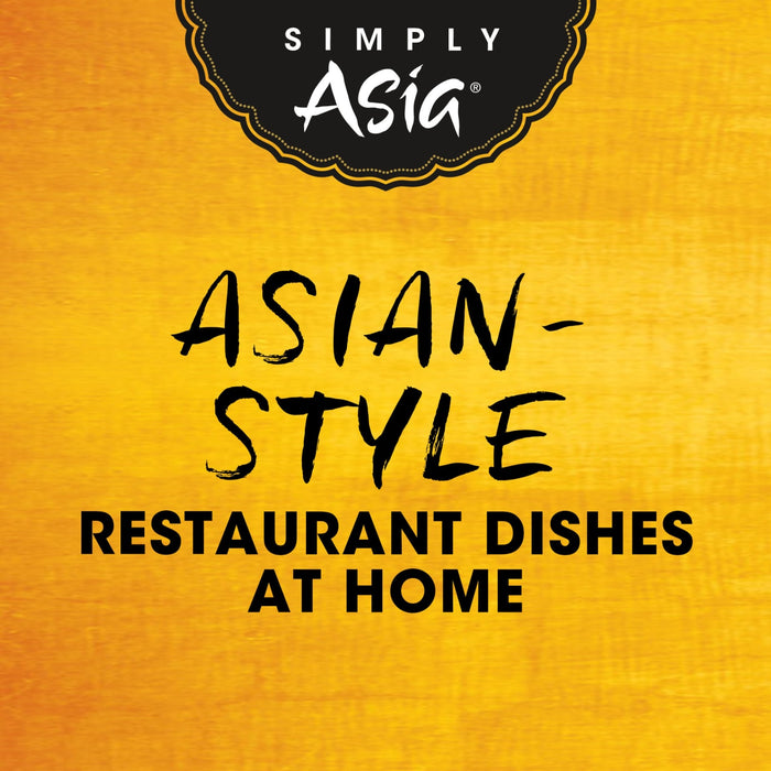 Simply Asia advertisement promoting Asian-style restaurant dishes at home.