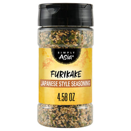 A container of Simply Asia Furikake Japanese Style Seasoning, with a net weight of 4.58 oz.
