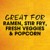 The text on the image says Great for Ramen, Stir Fry, Fresh Veggies &amp; Popcorn.