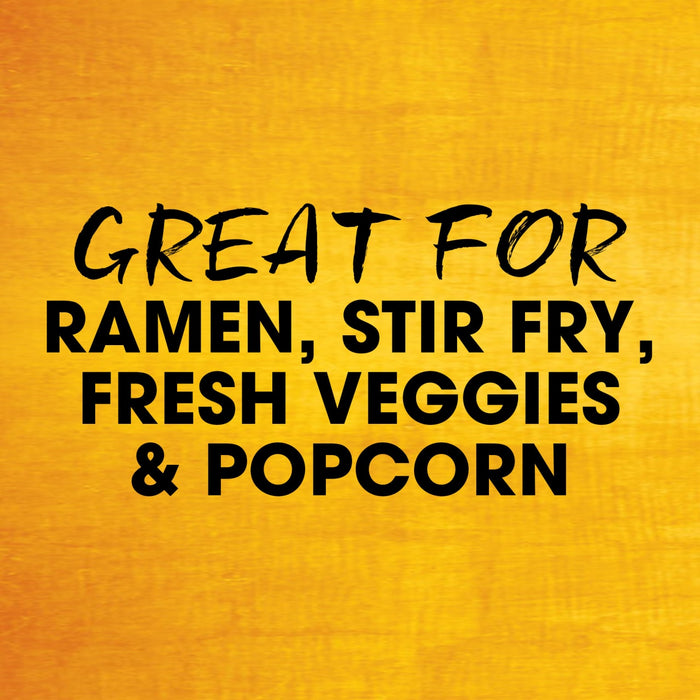 The text on the image says Great for Ramen, Stir Fry, Fresh Veggies &amp; Popcorn.