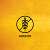 A gluten-free symbol featuring a wheat stalk crossed out, indicating the product is gluten-free.