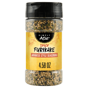 A bottle of Simply Asia Spicy Furikake Japanese Style Seasoning.