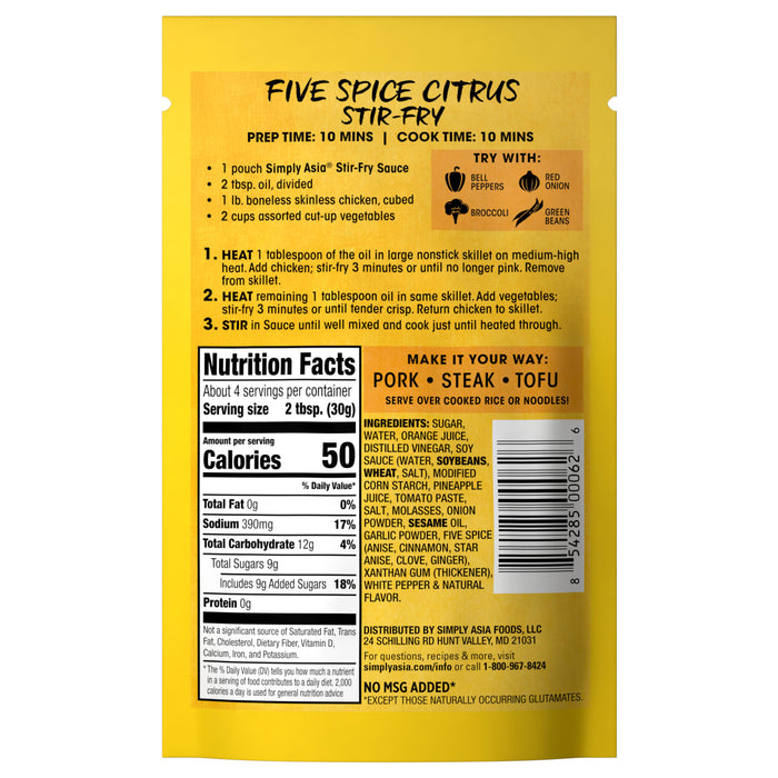 Simply Asia® Five Spice Citrus Stir-Fry Sauce, 4.22 oz