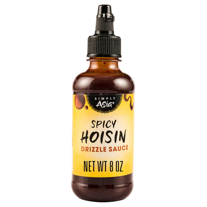 A bottle of Simply Asia Spicy Hoisin Drizzle Sauce.