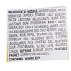 A list of ingredients for a noodle product, including the noodle and sauce ingredients.