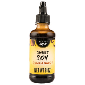 A bottle of Simply Asia Sweet Soy Drizzle Sauce is shown.