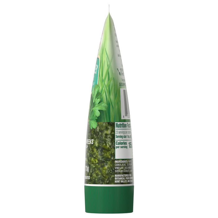 A bottle of Gourmet Garden Organic Parsley Paste.