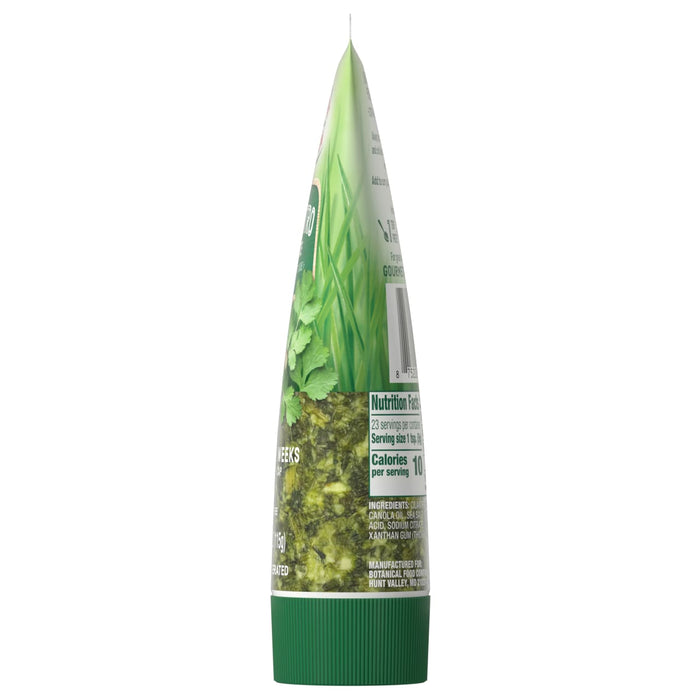 A bottle of Gourmet Garden Organic Cilantro Sauce.