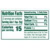 Nutrition facts label for a product with 20 calories per serving.