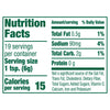 Nutrition facts label for a product with 10 calories per serving.