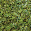 Close up of dried green herbs.