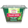 A clear plastic container of Gourmet Garden Italian Herb Seasoning Chopped .35 Oz is shown, with a green label and the lightly dried herbs visible inside.
